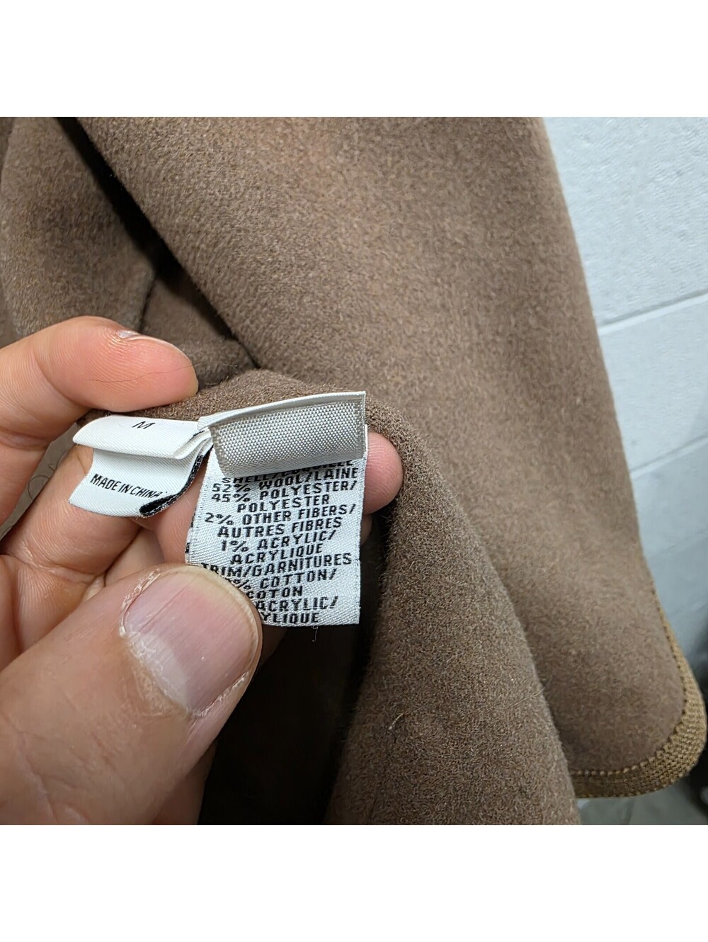 Diane Von Furstenberg Jenna Belted Reversible Wool Coat Beige Sand M - Picture 12 of 13